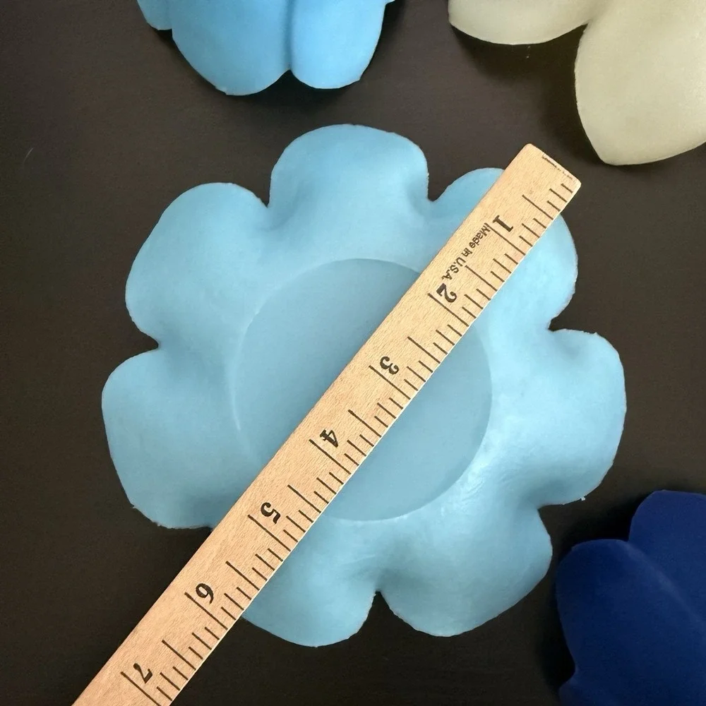 Vintage Lotus Lite Floating Pool Candle Holder Set of 3 Blue Candle-Glo Made USA